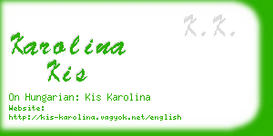karolina kis business card